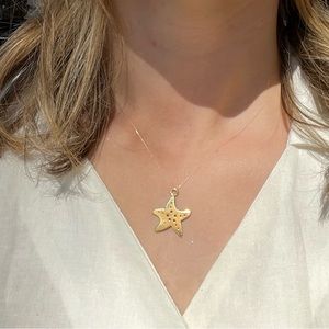 Gold Starfish Necklace Charm